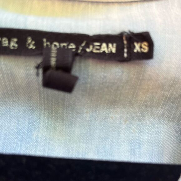 Rag & Bone Light Blue Distressed Long-Sleeved Classic Collar Shirt, Size XS - Picture 3 of 14